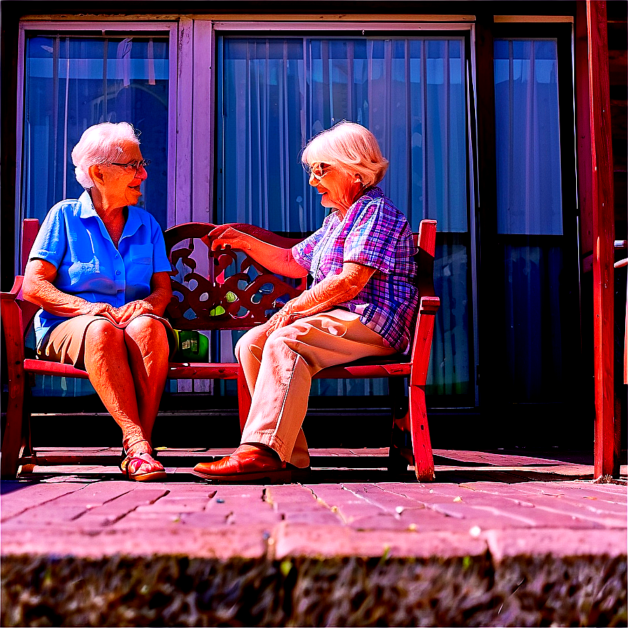 Elderly People Sitting On Porch Png Aaf60 PNG image