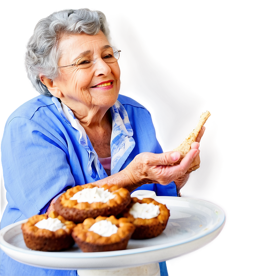 Elderly Woman Baking Png Uod PNG image