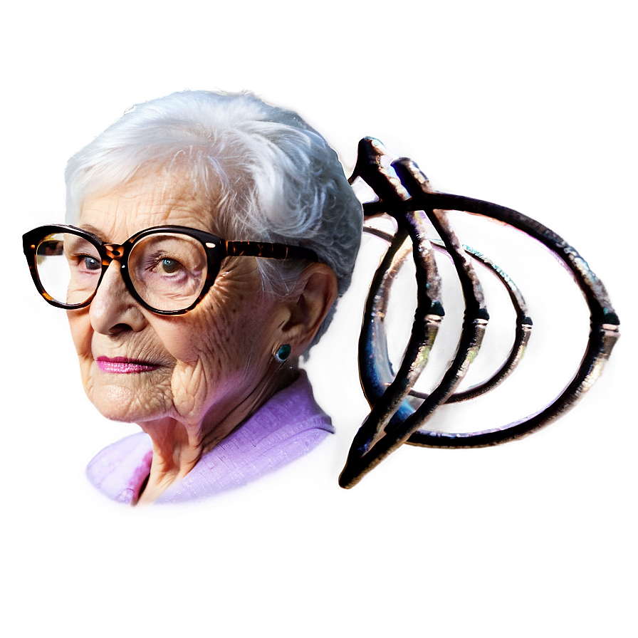 Elderly Woman In Glasses Png 06202024 PNG image