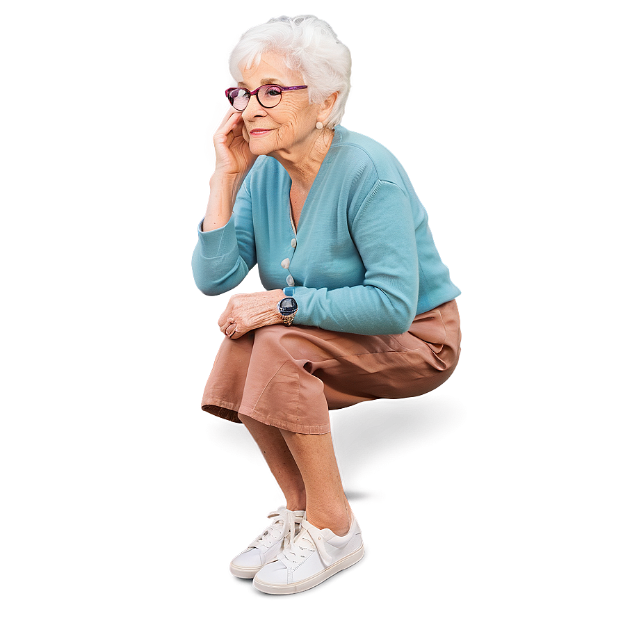 Elderly Woman In Glasses Png Bke PNG image