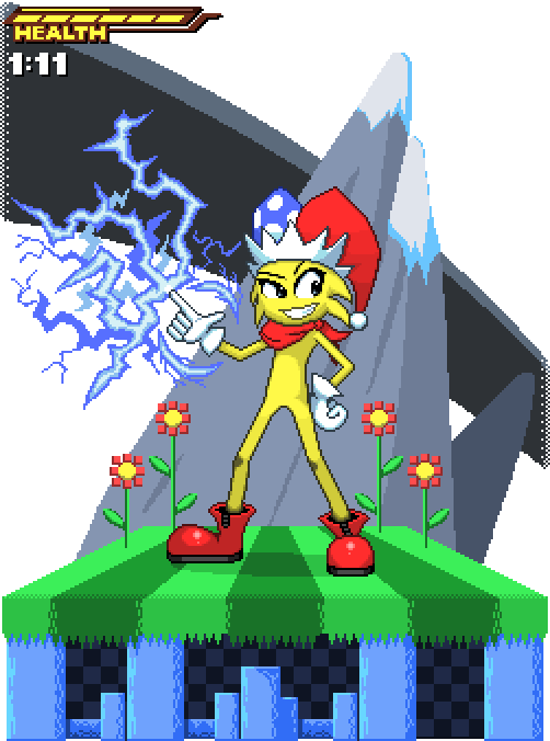 Electric Adventure Character Art PNG image