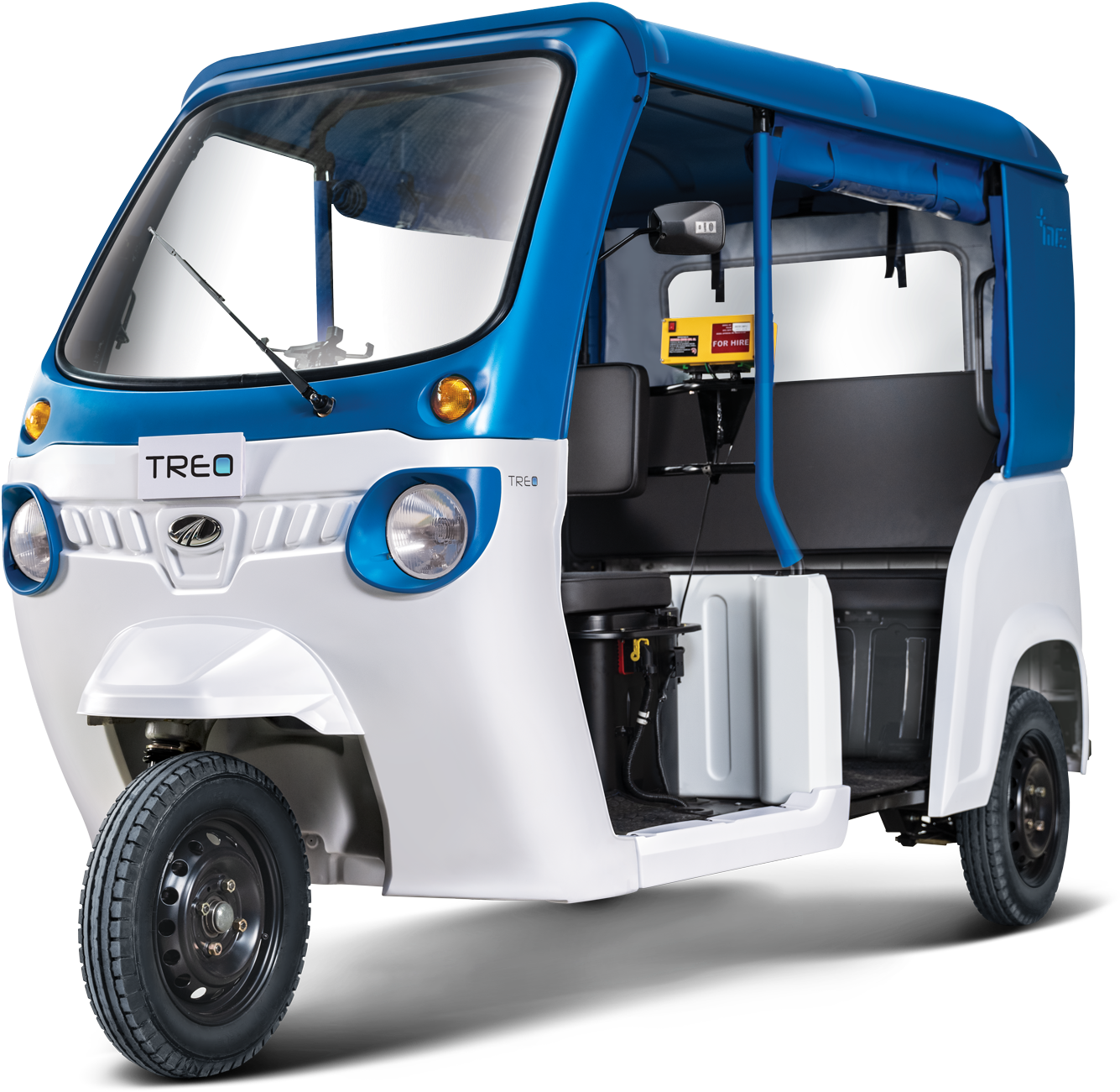 Electric Auto Rickshaw Blueand White PNG image