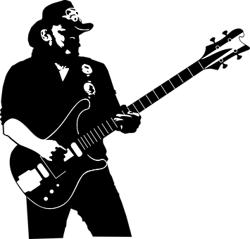 Electric Bass Guitar Silhouette PNG image