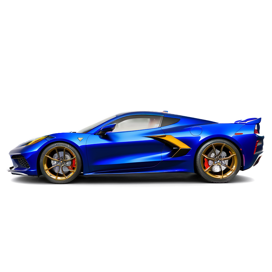 Electric Blue Corvette C8 Png 06252024 PNG image