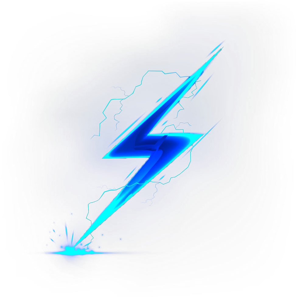 Electric Blue Lightning Bolt PNG image