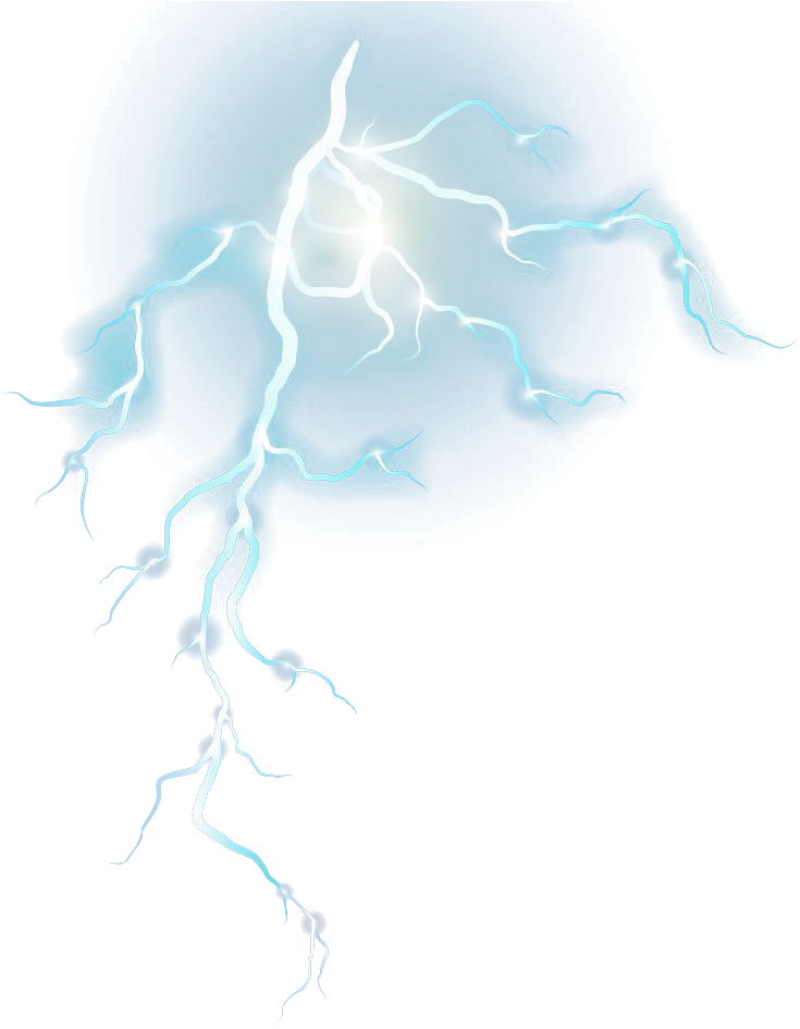 Electric Blue Lightning Strike PNG image