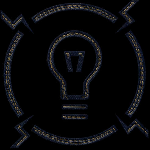 Electric Bulb Icon Denim Texture PNG image