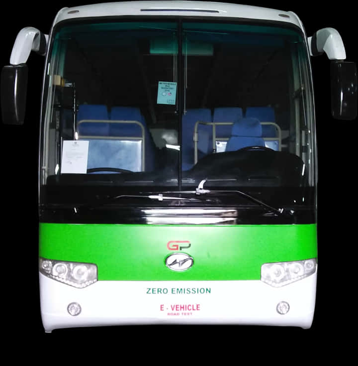 Electric Bus Front Viewat Night PNG image