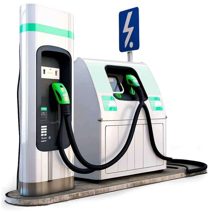 Electric Car At Charging Point Png Ltw58 PNG image