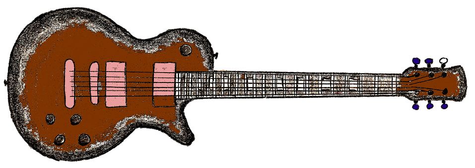 Electric Guitar Artistic Rendering PNG image