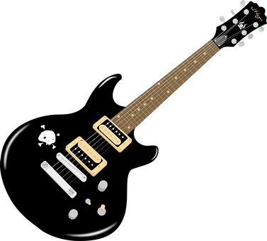 Electric Guitar Cosmic Background PNG image