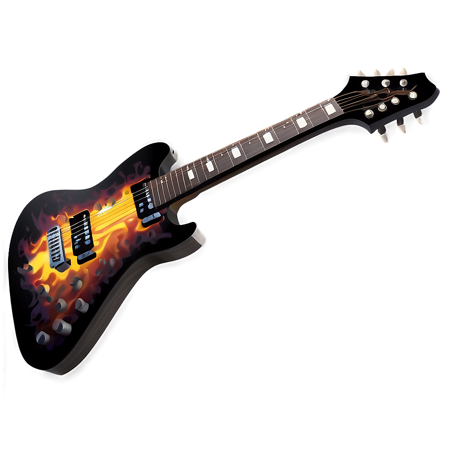 Electric Guitar Flames Png Gff49 PNG image
