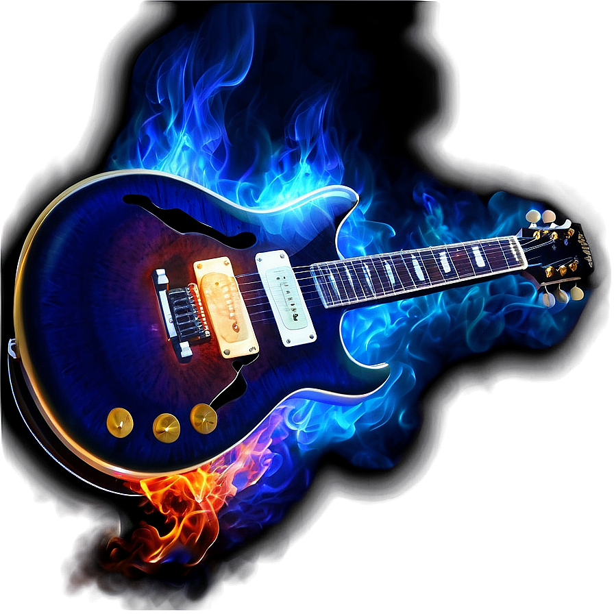 Electric Guitar On Fire Png Frd PNG image