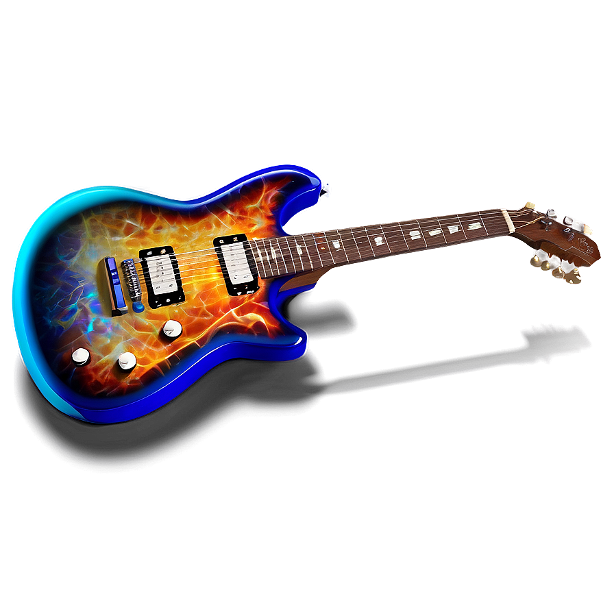 Electric Guitar On Fire Png Qbe PNG image