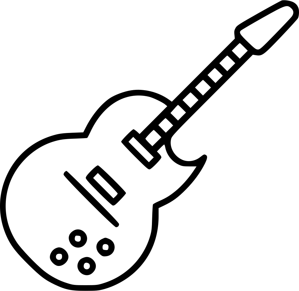 Electric Guitar Outline Drawing PNG image