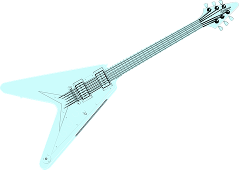 Electric Guitar Outline Graphic PNG image