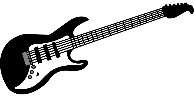 Electric Guitar Silhouette Graphic PNG image