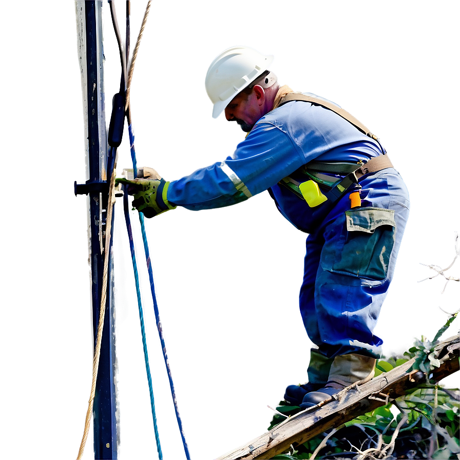 Electric Lineman At Work Png Fqr11 PNG image