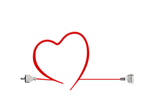 Electric Love Heart PNG image