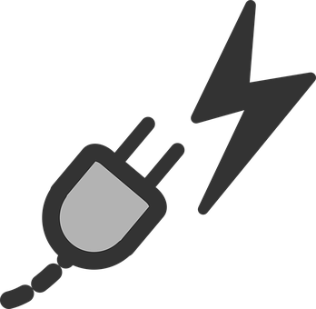 Electric Plugand Lightning Bolt Icon PNG image