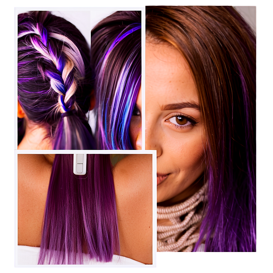 Electric Purple Hair Highlights Png 06272024 PNG image