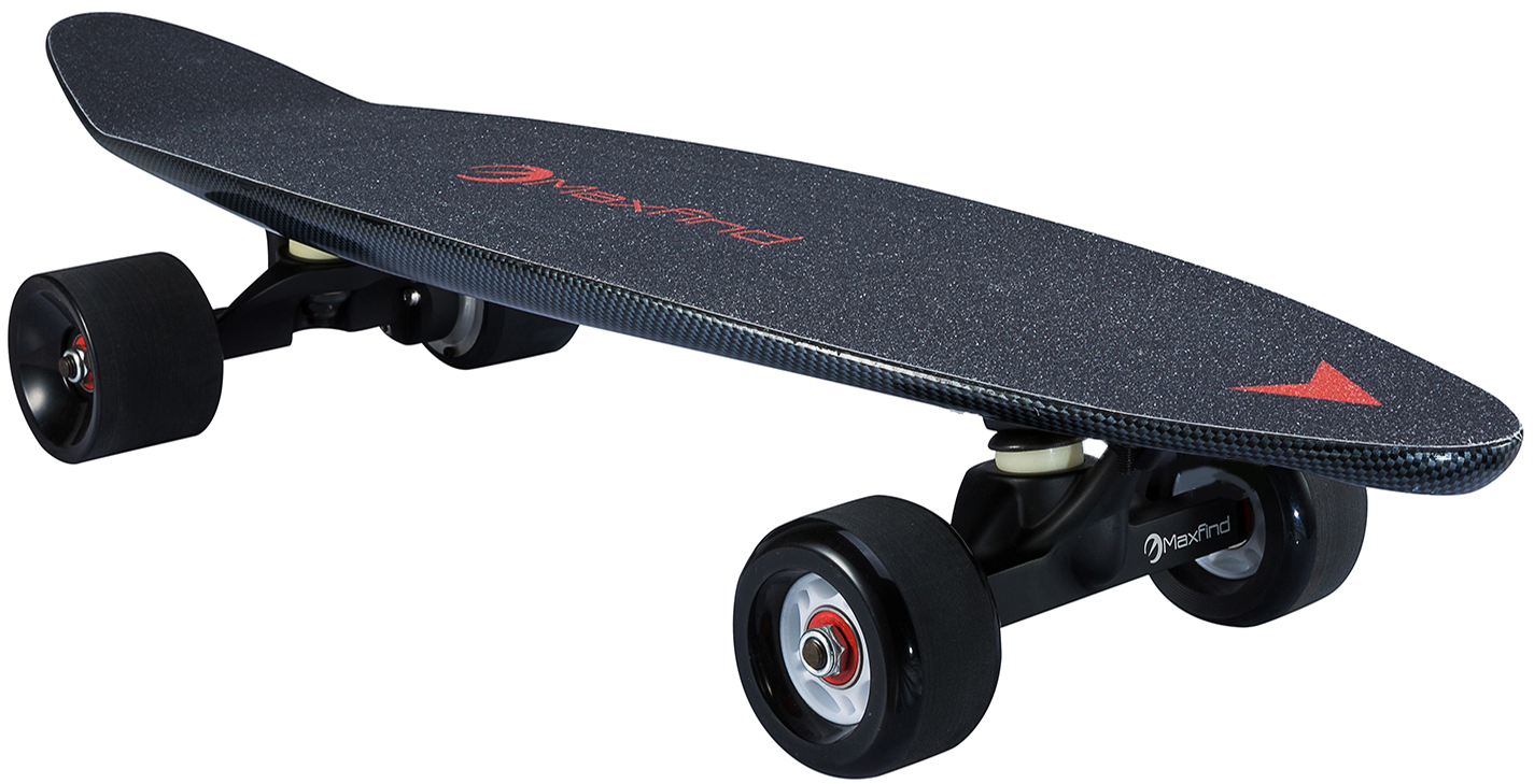 Electric Skateboard Black Red Accents PNG image