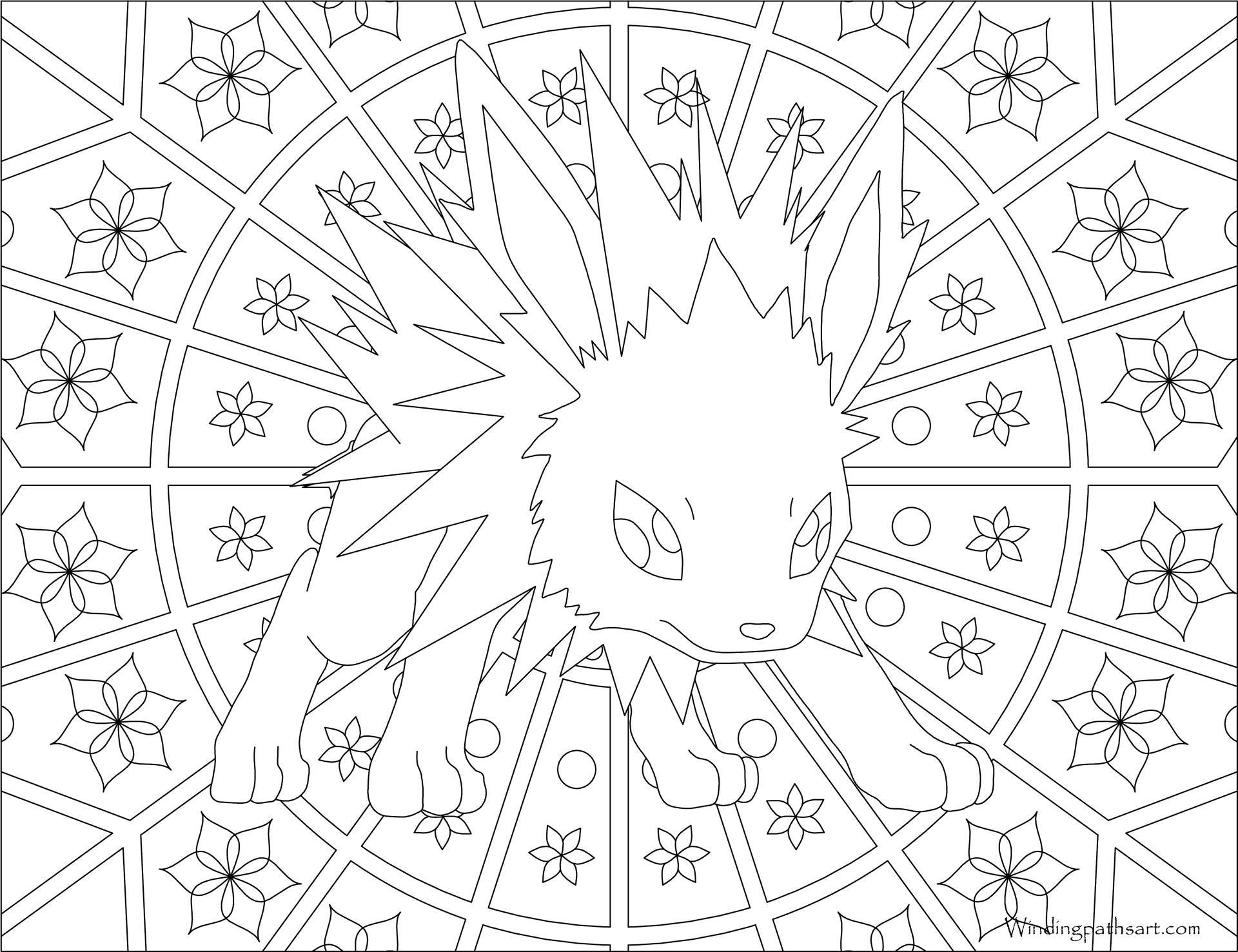 Electric Type Pokemon Coloring Page PNG image