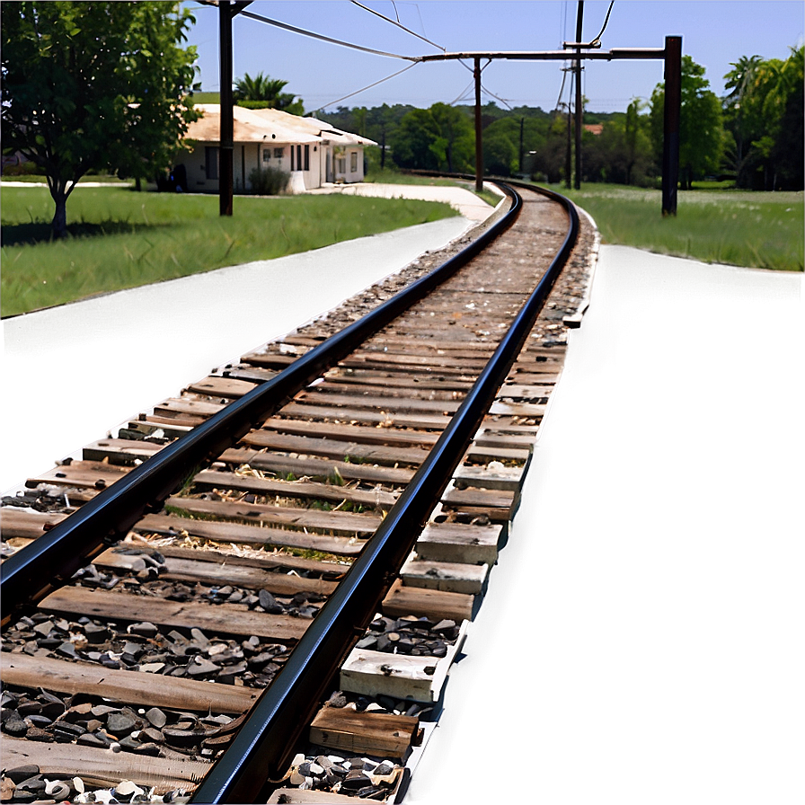 Electrified Urban Railroad Tracks Png Anf96 PNG image