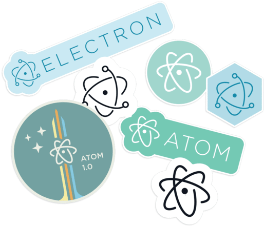 Electron Atom Stickers PNG image