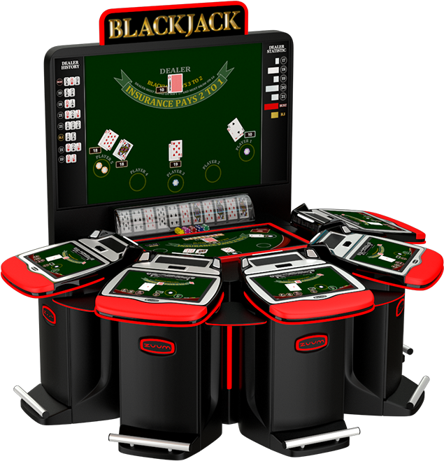 Electronic Blackjack Table Setup PNG image