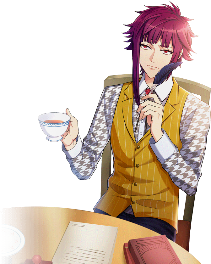 Elegant Anime Character Tea Time PNG image