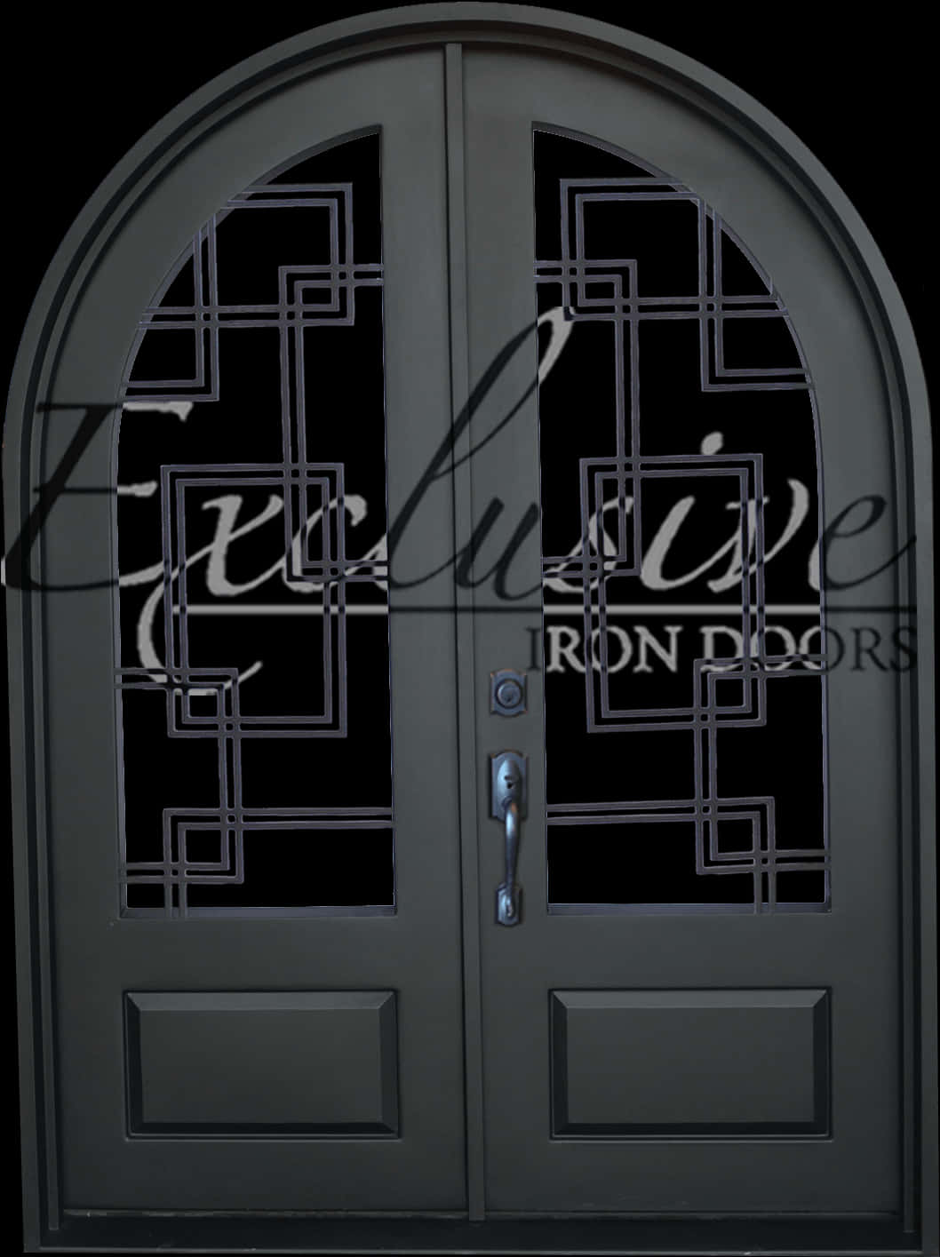 Elegant Arched Iron Doors PNG image