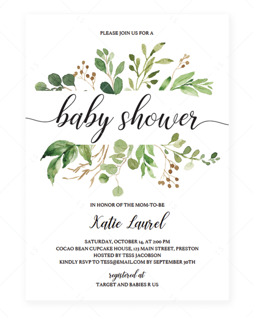 Elegant Baby Shower Invitation PNG image
