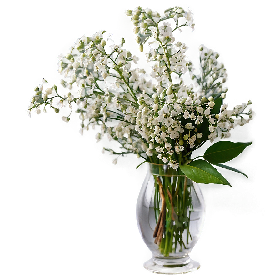 Elegant Babys Breath Floral Arrangement Png Kkp39 PNG image