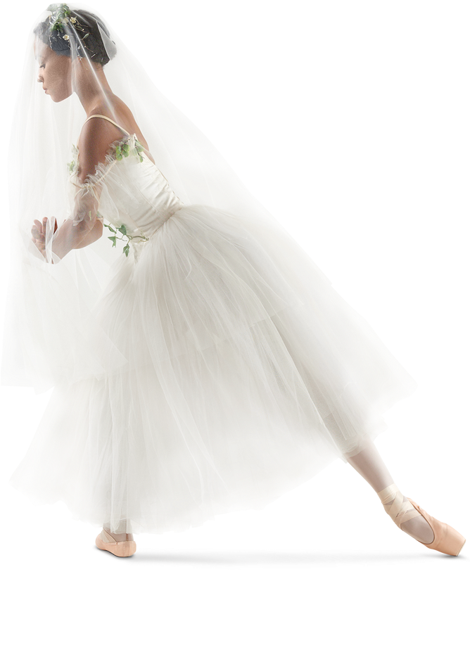 Elegant Ballerina Bride Pose PNG image