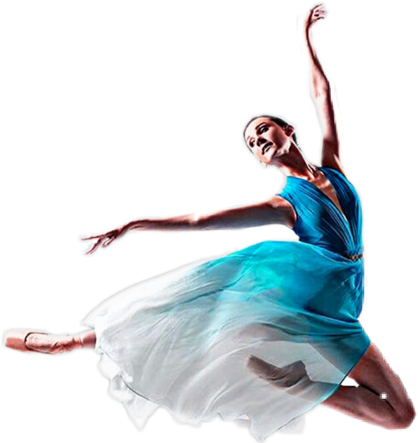 Elegant_ Ballerina_in_ Blue_ Dress PNG image