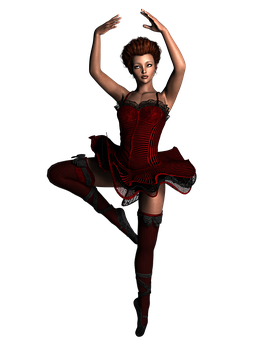 Elegant_ Ballet_ Dancer_in_ Red PNG image