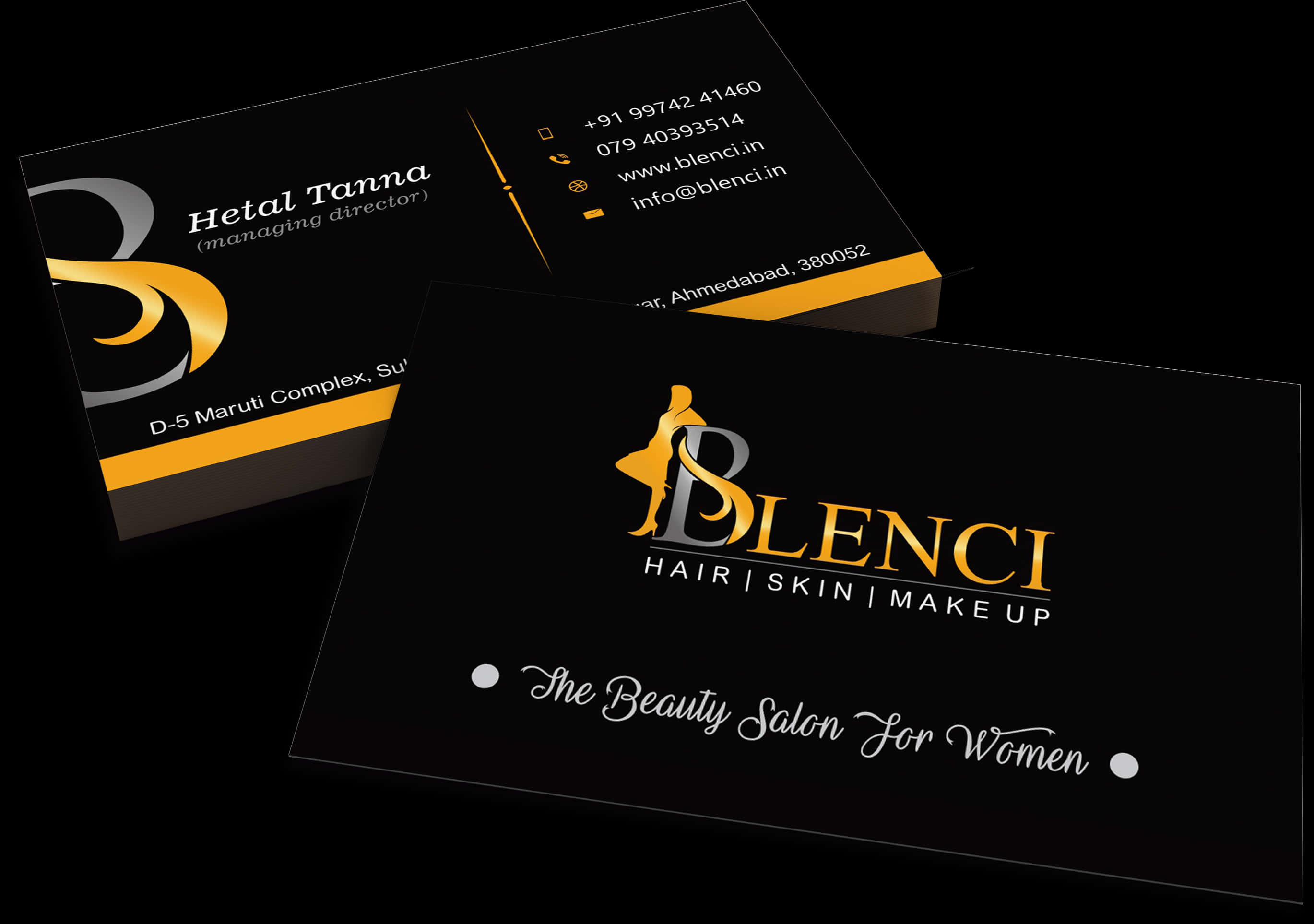 Elegant Beauty Salon Business Card Design PNG image