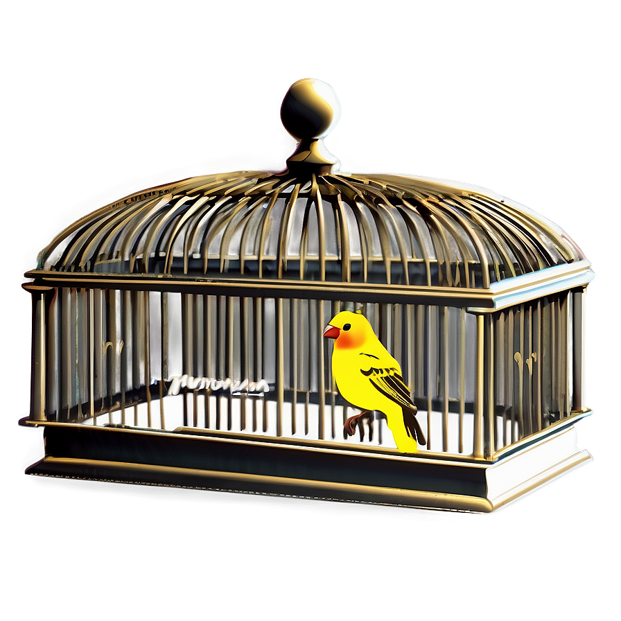 Elegant Bird Cage Graphic Png 06122024 PNG image