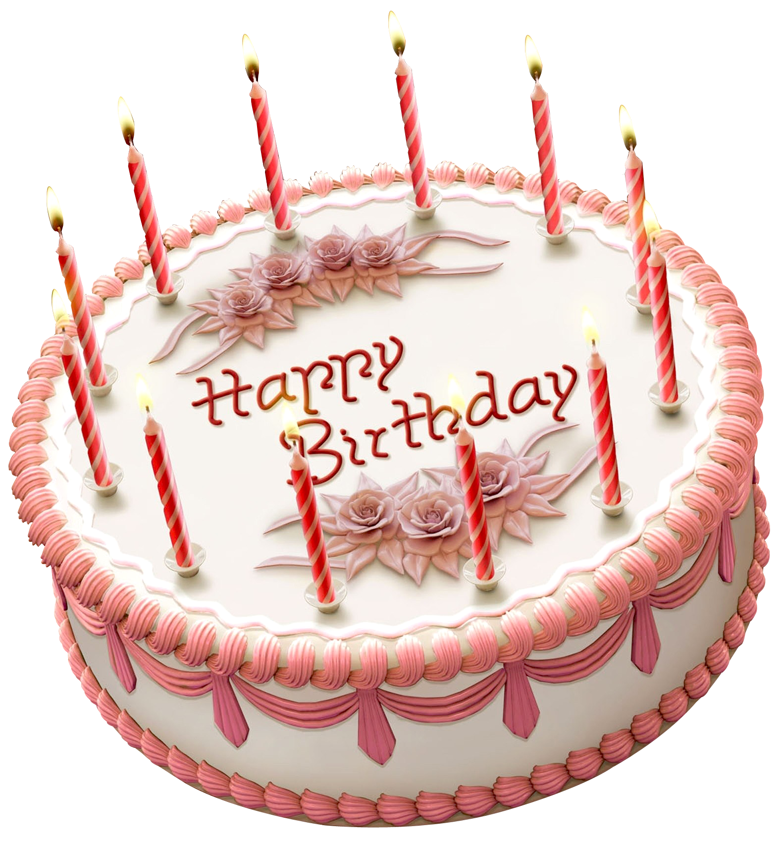 Elegant Birthday Cakewith Candles PNG image