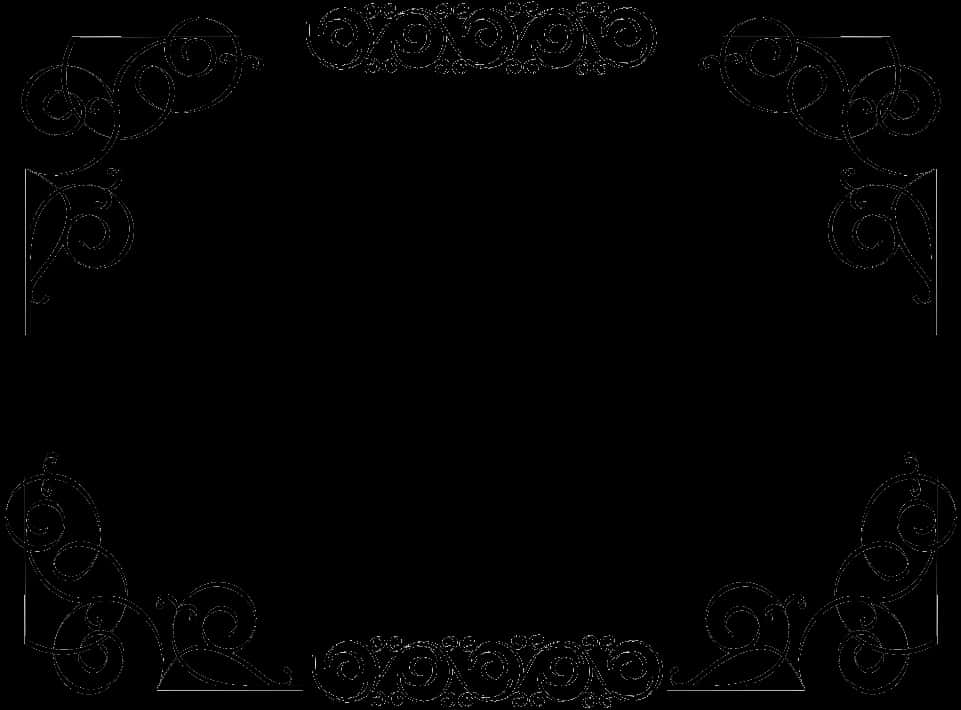 Elegant Black Certificate Border Design PNG image