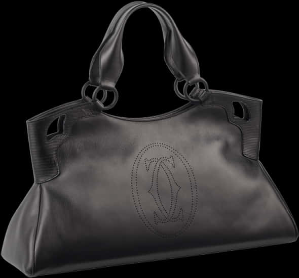 Elegant Black Designer Handbag PNG image