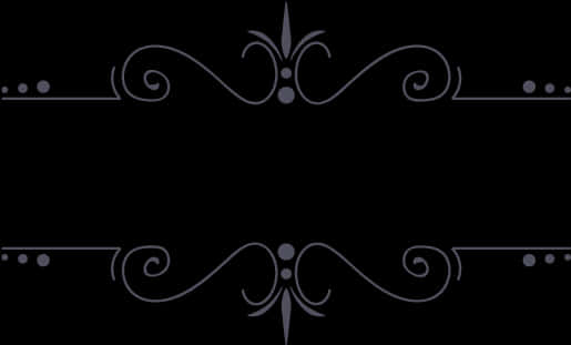 Elegant Black Flourish Frame Design PNG image