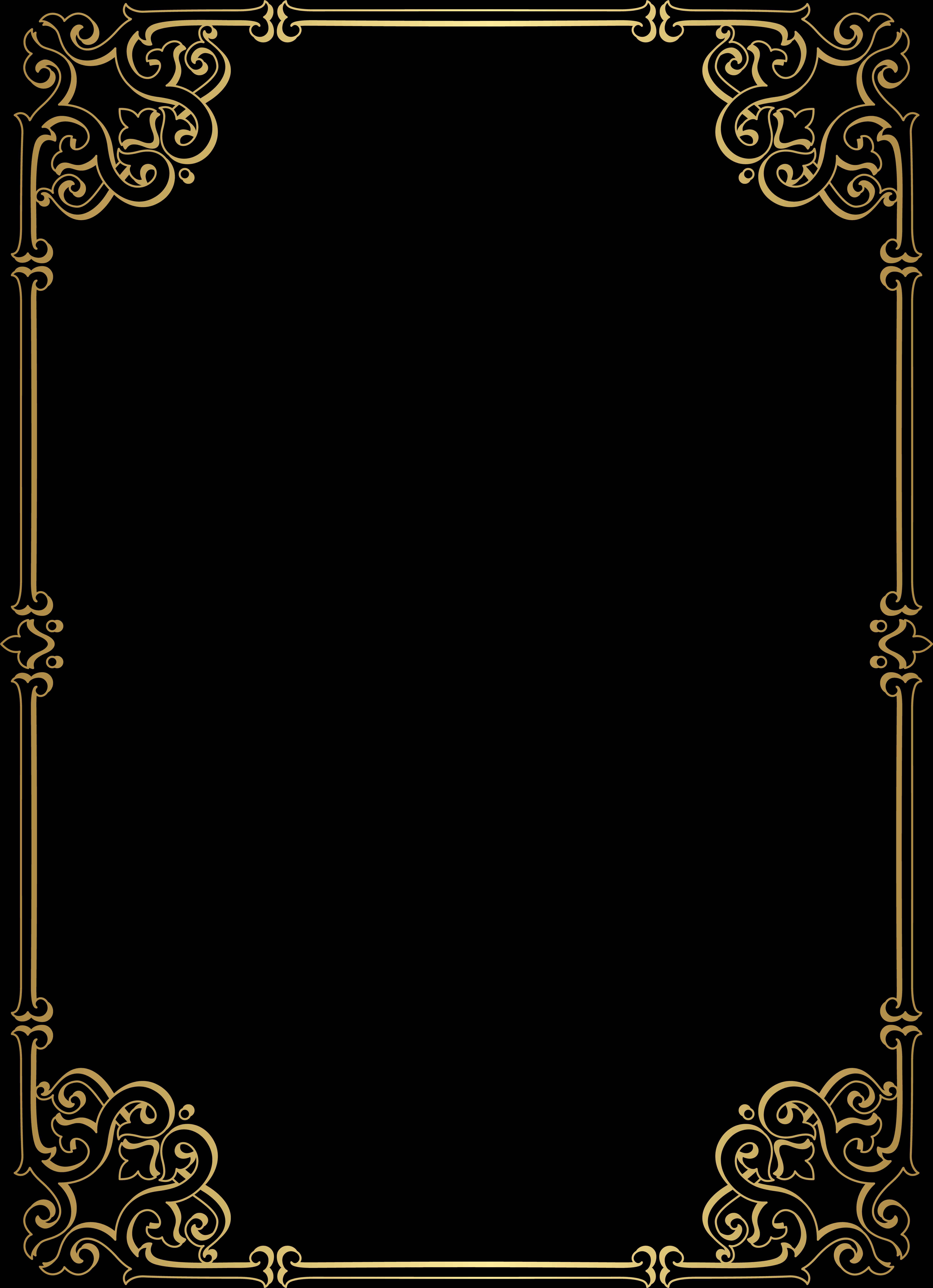 Elegant Black Gold Certificate Border PNG image