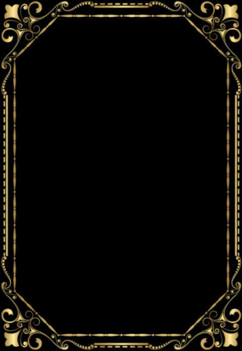 Elegant Black Gold Certificate Border PNG image