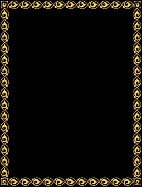 Elegant Black Gold Frame Design PNG image