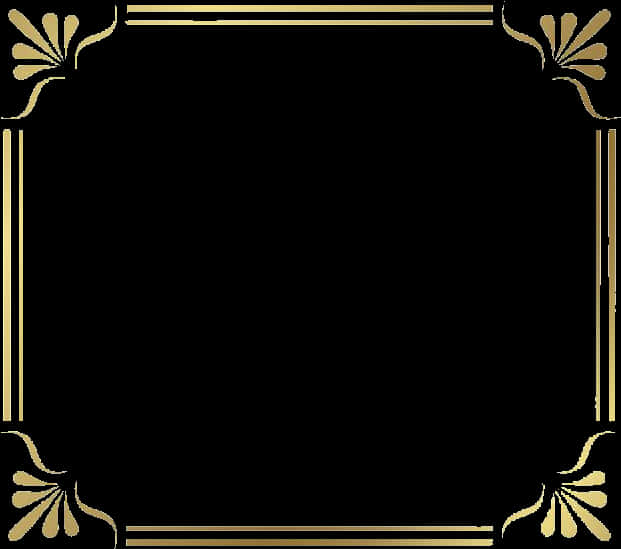 Elegant Black Gold Frame PNG image