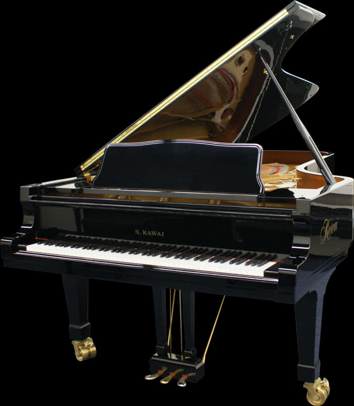 Elegant Black Grand Piano PNG image