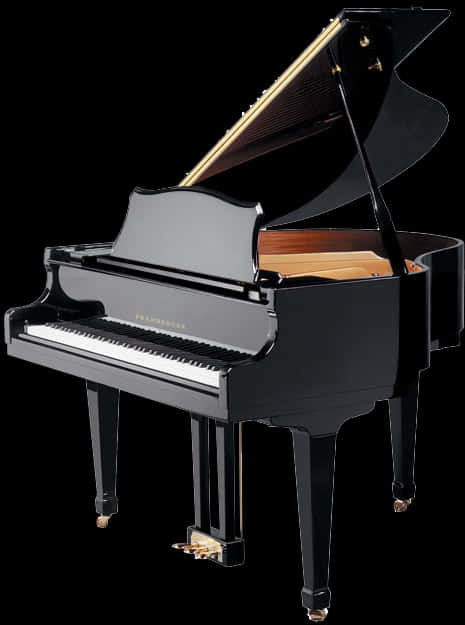 Elegant Black Grand Piano PNG image