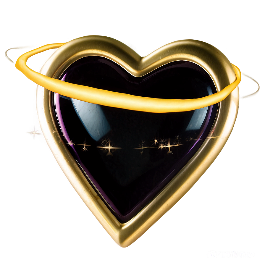 Elegant Black Heart Png 76 PNG image